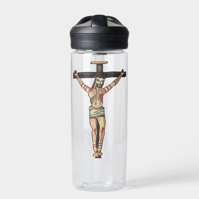 Jesus Christ Cross Crucifixion Watercolor art    Water Bottle (Front)