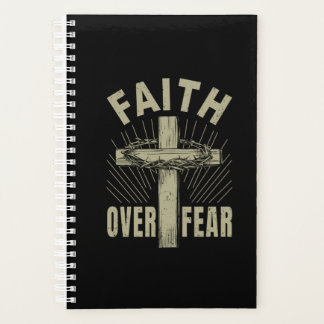Jesus Christ Cross Faith Over Fear Planner