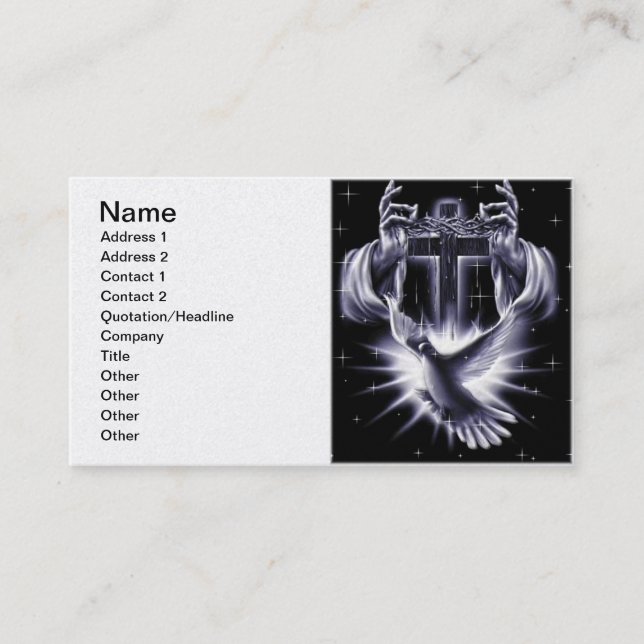 Jesus Christ Crown of Thorns and Dove Business Card (Front)