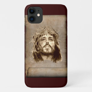 Jesus Christ Crown of Thorns on Scroll iPhone 11 Case