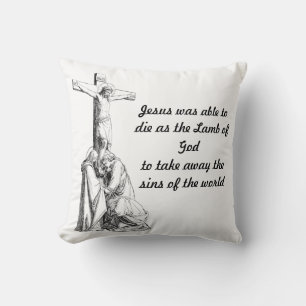 Jesus Christ Crucifixion cross Bible Quotes Cushion