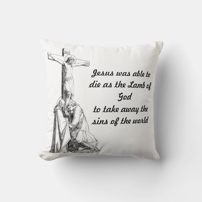  Jesus Christ Crucifixion cross Bible Quotes  Cushion (Front)