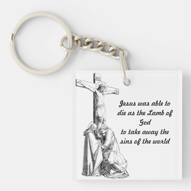  Jesus Christ Crucifixion cross Bible Quotes  Key Ring (Front)