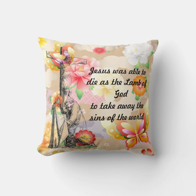  Jesus Christ Crucifixion cross Bible Quotes  Thro Cushion (Front)