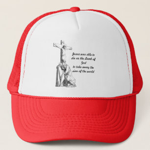 Jesus Christ Crucifixion cross Bible Quotes Trucker Hat