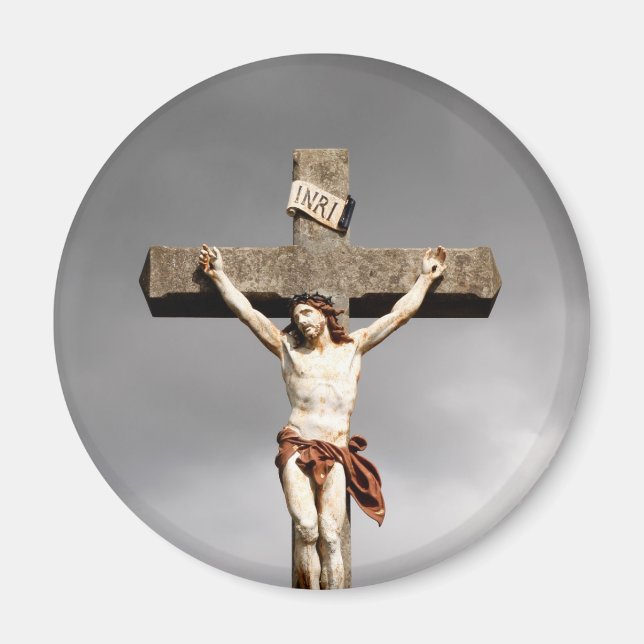 Jesus Christ crucifixion sculpture Magnet (Front)