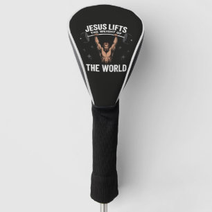 Jesus Christ Deadlifting Golf Head Cover