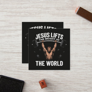 Jesus Christ Deadlifting Loyalty Card