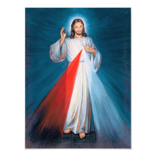 Jesus Christ Divine Mercy Sacred Heart of Jesus Photo Print (Front)
