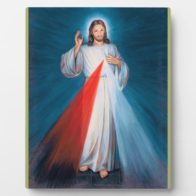 Jesus Christ Divine Mercy Sacred Heart of Jesus Plaque (Front)