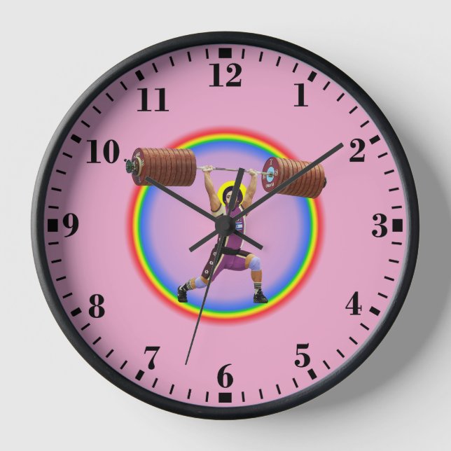 Jesus Christ doing the Clean and Jerk Clock (Front)