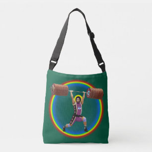Jesus Christ doing the Clean and Jerk Crossbody Bag