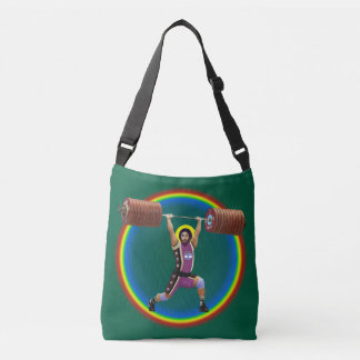 Jesus Christ doing the Clean and Jerk Crossbody Bag