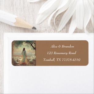 Jesus Christ Easter Religious Watercolor Return Address Label