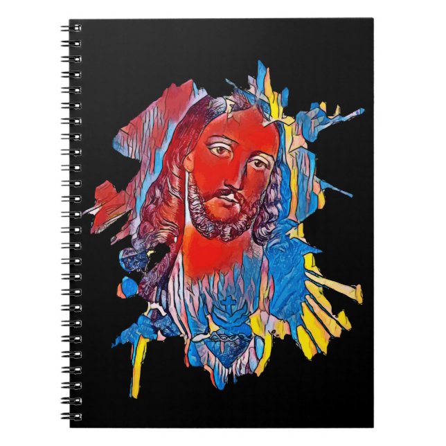 Jesus Christ Face sacred heart Abstract art Notebook (Front)