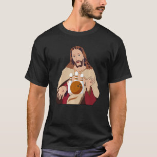 Jesus Christ Funny Bowling Ball Pins Bowler Religi T-Shirt