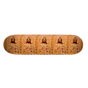 Jesus christ golden icon skateboard