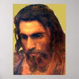 Jesus Christ head study before 1872 by I. Kramskoi Poster