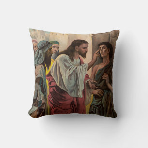 Jesus Christ healing the blind man Cushion