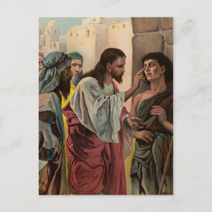 Jesus Christ healing the blind man Postcard