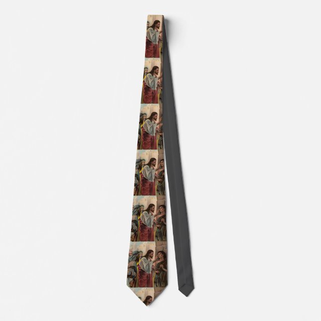 Jesus Christ healing the blind man Tie (Front)