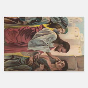 Jesus Christ healing the blind man Wrapping Paper Sheet