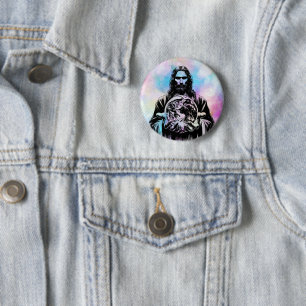 Jesus Christ Holding The world Art illustration 6 Cm Round Badge