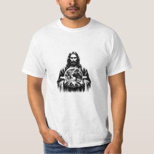 Jesus Christ Holding The world Art illustration T-Shirt