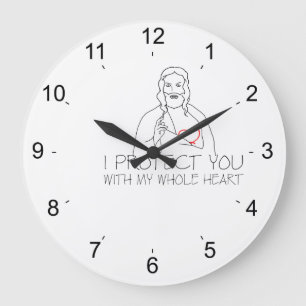 Jesus Christ - I Protect You Large Clock