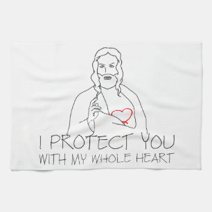 Jesus Christ - I Protect You Tea Towel