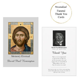 Jesus Christ Icon Orthodox Photo Memorial Thank You Card