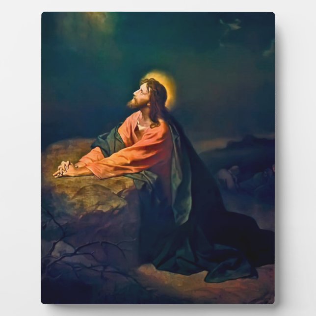 Jesus Christ In Gethsemane Plaque (Front)