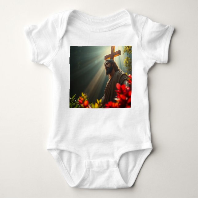 Jesus Christ in the Garden Baby Jumper Baby Bodysuit (Front)