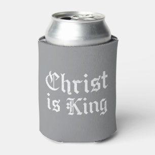 Jesus Christ Is King Gothic Blackletter Grunge Art Can Cooler