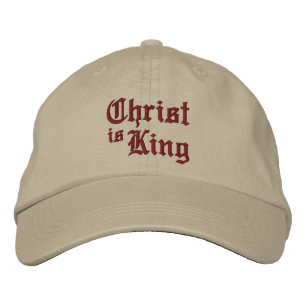 Jesus Christ is King mediaeval gothic type style Embroidered Hat