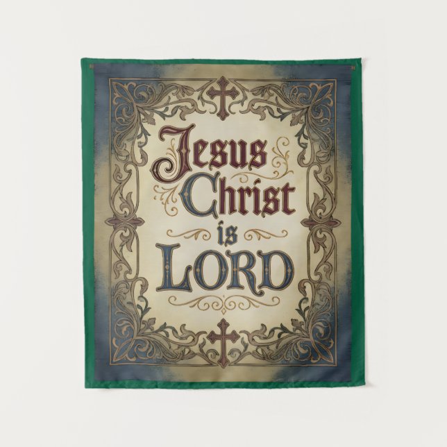 'Jesus Christ is LORD' Christian Inspired Tapestry (Front)