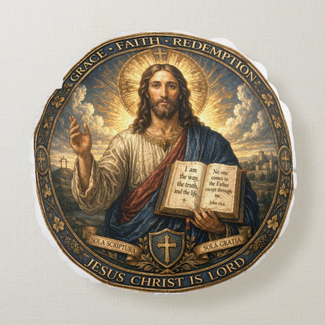Jesus Christ is Lord Round Cushion (Front)