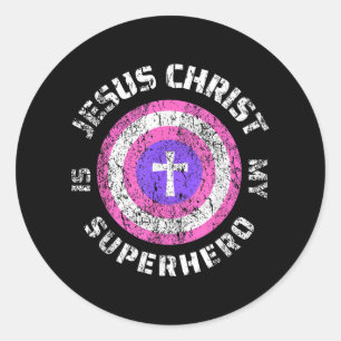 Jesus Christ Is My Superhero Jesus Classic Round Sticker