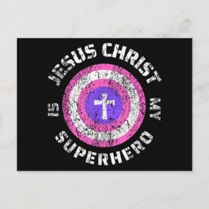 Jesus Christ Is My Superhero Jesus Holiday Postcard