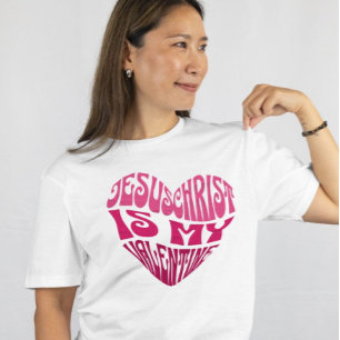 Jesus Christ is My Valentine Heart-Shaped T-Shirt Tri-Blend Shirt
