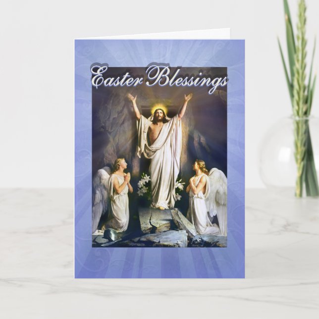 Jesus Christ is Risen, Easter Resurrection Holiday Card (Front)