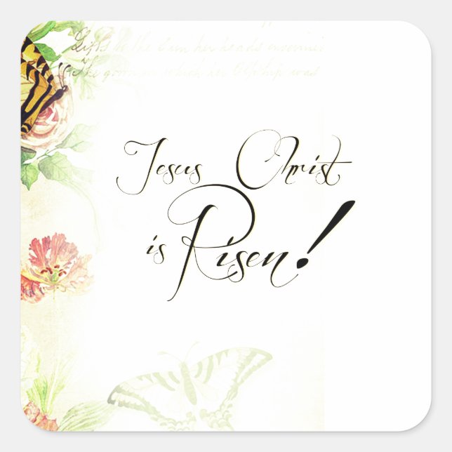 Jesus Christ is risen Square Sticker (Front)