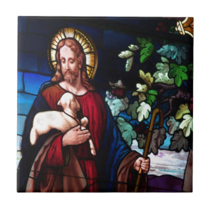 Jesus Christ Lamb Design Glass Art Destiny Ceramic Tile