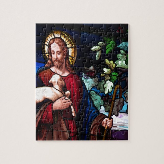 Jesus Christ Lamb Design Glass Art Destiny Jigsaw Puzzle (Vertical)