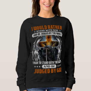 Jesus Christ Lion Cross Knight Quote Saying For Ch Sweatshirt