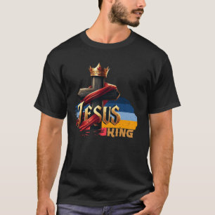 Jesus Christ Lord King Crown Cross Christian Faith T-Shirt