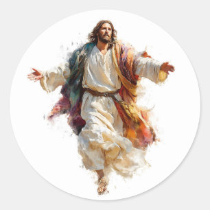 Jesus Christ Modern Religious Christian Catholic Classic Round Sticker