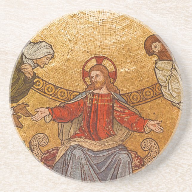 jesus christ mosaic coaster (Front)
