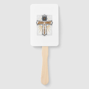 Jesus Christ My Living Hope Vintage Cross Hand Fan