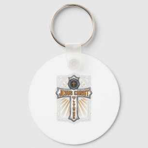 Jesus Christ My Living Hope Vintage Cross Key Ring